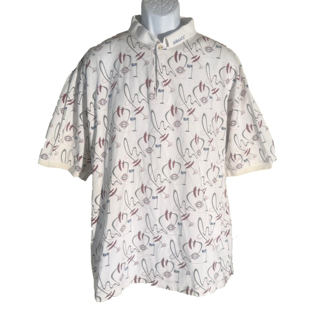 Tabasco Polo Golf Hole 18 Peppers Polo‎ Shirt Men’s XXL Vintage